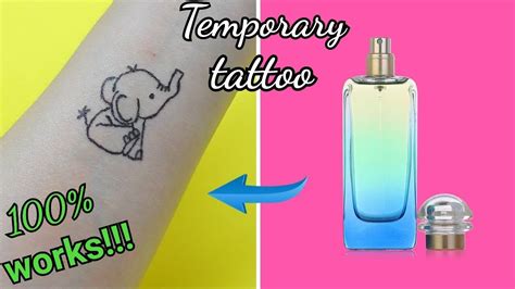 how to make fake tattoo with perfume|temporary tattoo hack with perfume.